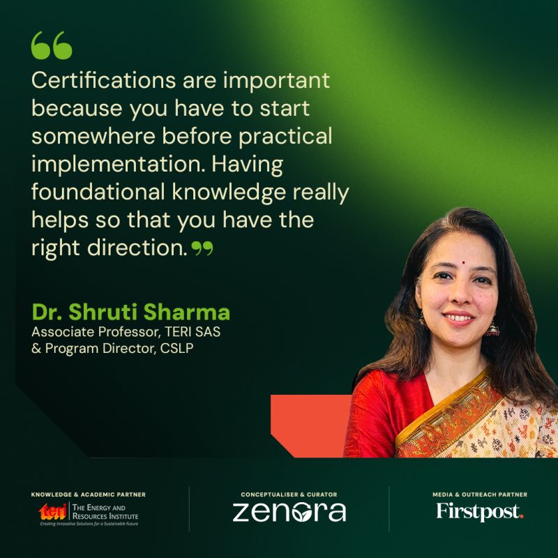 Quote from Dr. Shruti Sharma on the importance of certifications